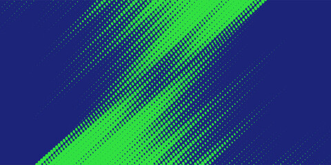 Abstract Sport Background with Green and Blue Brush Texture and Halftone Effect.