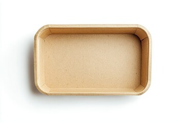 Isolated white background image of a natural fiber food container with a saved clipping path