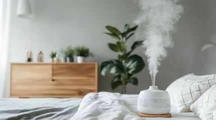 Hypertension self-care routine with essential oils in a peaceful bedroom. Featuring relaxation and stress relief