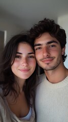 Couple's indoor close-up portrait