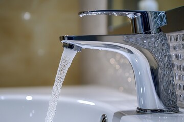 Metal bathroom shower faucet