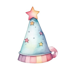 watercolors Cute birthday hat illustration 