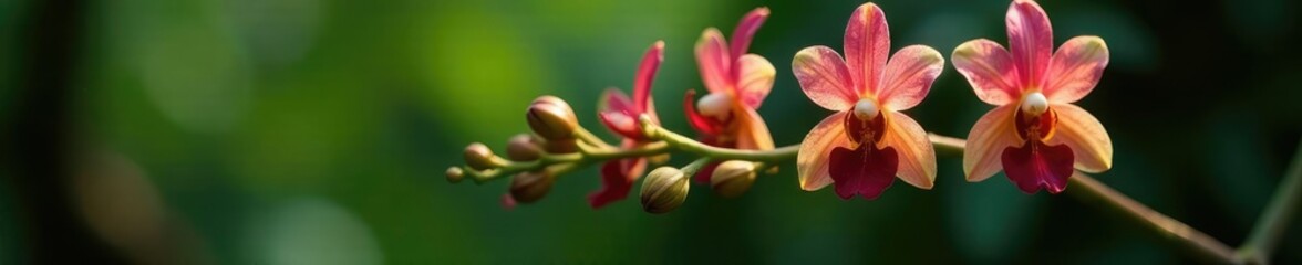 Dendrobium Bantimurung orchid stem with delicate roots, orchids, dendrobium