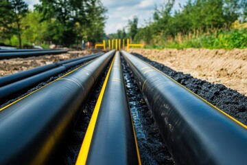 PE pipe manufacturing facility for gas and water HDPE and PE100 pipelines Polyethylene tubing production site