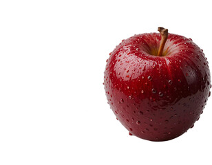 Juicy Red Apple with Water Droplets