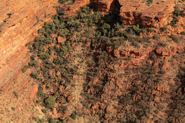 Aerial views of the landscape surrounding Kings Canyon, Watarrka National Park - Northern Territory.	