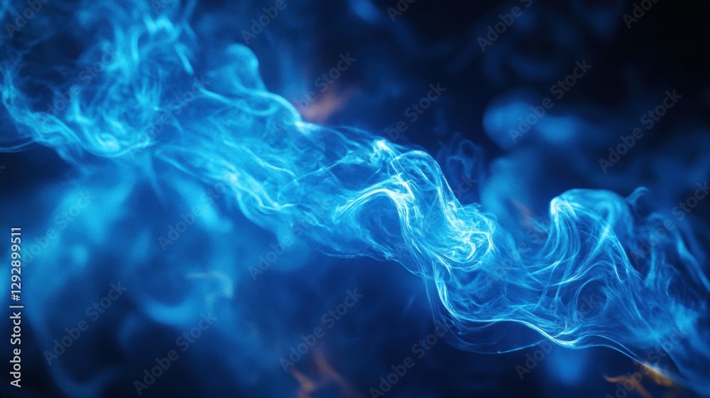 Leinwandbilder close up view of intense blue gas flame illuminating dark surroundings and creating an ethereal atmo
