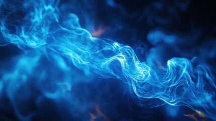 Obraz premium Close up view of intense blue gas flame illuminating dark surroundings and creating an ethereal atmosphere. Generative AI