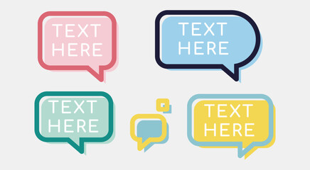 Speech bubble text template, chat.