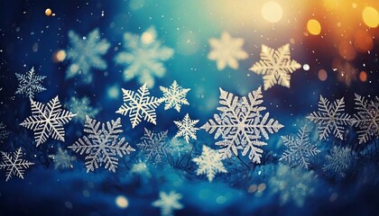 キラキラした雪の結晶の背景