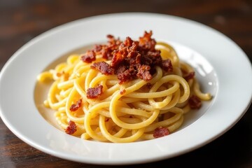 Traditional Italian Carbonara Pasta Dish