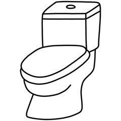 Hand drawn toilet cartoon illustration outline 