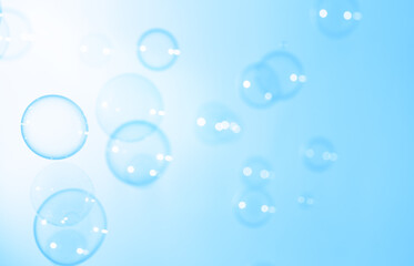 Beautiful Transparent Soap Bubbles Floating in The Air. Celebration Festive Backdrop. Freshness...