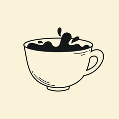 Coffee cup icon. Vector illustration of a cup of coffee.
