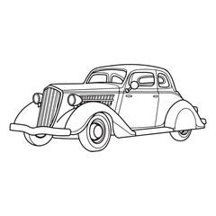 Vintage car icon. Outline illustration of vintage car vector icon for web