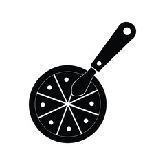 a front facing view of a pizza cutter featuring.