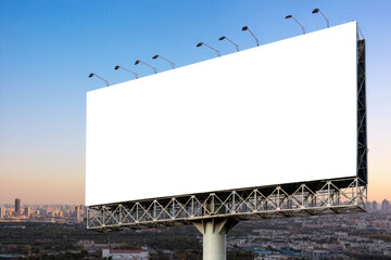 Large empty billboard by highway