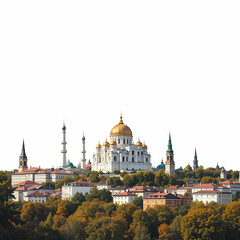 Obraz premium Christ the Savior Cathedral, Moscow: Stunning Cityscape isolated on transparent background