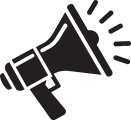 simple black megaphone icon silhouette