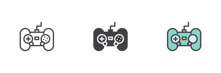 Gamepad or game controller different style icon set © alekseyvanin