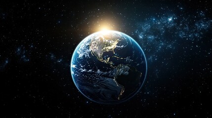 Obraz premium God's hand gently sculpting a bright, glowing planet Earth.