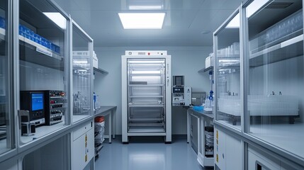 Biotechnology and Pharmaceutical Lab Research, Scientists Performing High-Tech Experiments in Clean and Organized Lab Environment for Drug Development and Innovation 