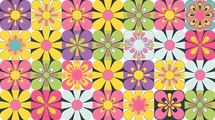 Fototapeta premium Beautiful and popular graphic design flowers bright