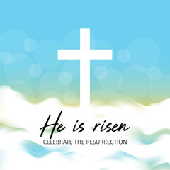 He is risen vector illustration. it is suitable for card, banner, or poster