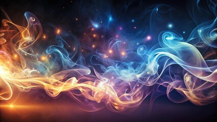 Fototapeta premium Ethereal swirls of smoke dance across a luminous abstract background , Swirling