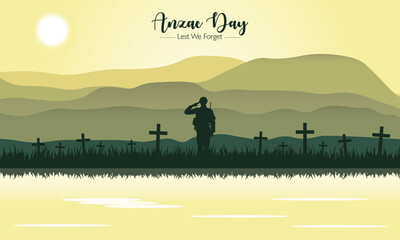 Anzac Day vector illustration. it is suitable for card, banner, or poster
