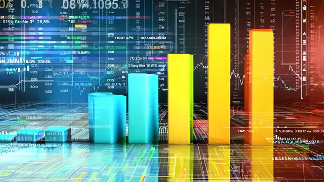 Bar Graph with Orange and Blue Bars Representing Data Growth