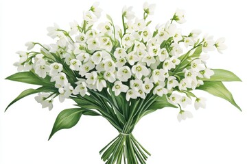 Obraz premium Snowdrop arrangement on a white background