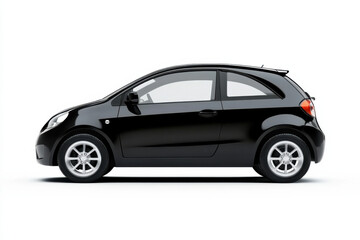 Obraz premium a modern black compact car isolated on white
