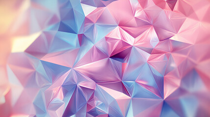 Obraz premium Pastel Geometric Crystal Texture - Abstract Polygonal 3D Luxury Background