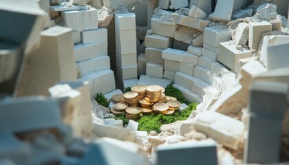 Navigating financial risk amidst a maze of data and reports urban environment infographic analysis financial insights