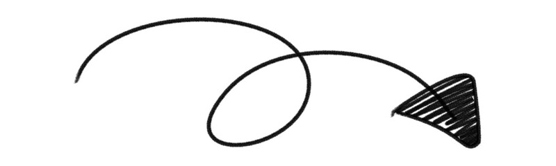 手書きシンプル矢印　くるくる