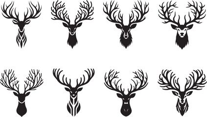 Majestic Deer Antler Silhouettes