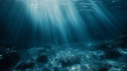 Glowing sea creature drifting in deep waters, a serene underwater encounter revealing nature's hidden wonders.