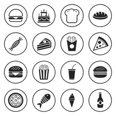 Compact Food Web Glyph Icons for Design