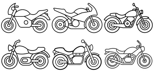 motorcycle Outline Coloring Page Printable Line Art Drawing