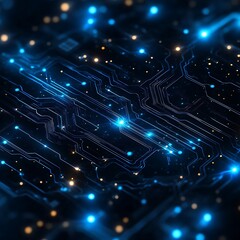 Obraz premium Abstract image of a glowing and illuminated circuit board