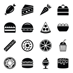 Food Web Glyph Icons for Websites and Apps