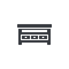 tv stand with drawers vector icon