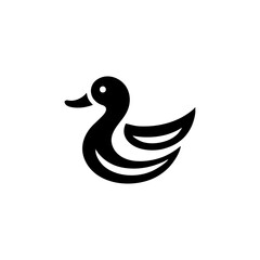 Stylized Black Duck Silhouette