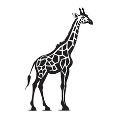 Obraz premium Giraffe silhouette clipart on a white background