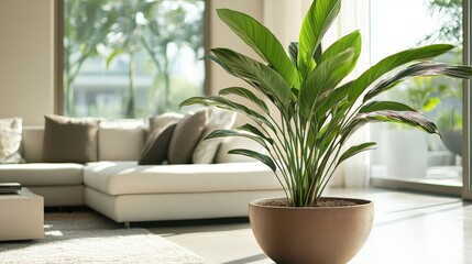 Stunning Peace Lily Plant in Modern Home Interior