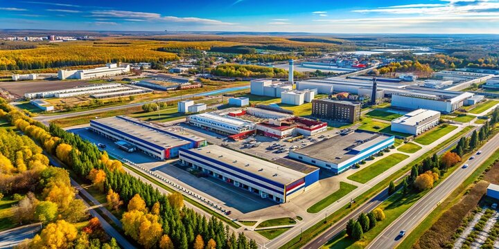 Alabuga Special Economic Zone, Yelabuga, Russia - Aerial View of Industrial Complex