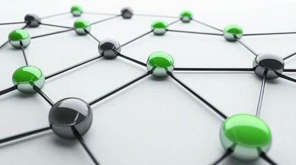 Abstract network of interconnected spheres. (1)