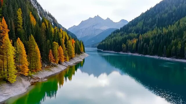 Autumn Reflections on a Serene Lake