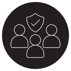 Team Security icon, Data Protection, Cybersecurity Task Force, vector